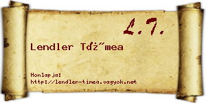 Lendler Tímea névjegykártya